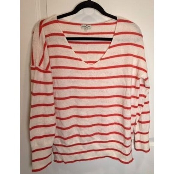 Cortland Park Sweaters - Cortland Park Striped Cashmere Sweater XL